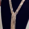 Choker Glanzend Vol Strass Stropdas Stijl Verklaring Ketting Voor Vrouwen Luxe Avondjurk Sexy Ketting Sieraden