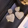 Boucles d'oreilles bijoux de mode strass amour boucles d'oreilles exagéré coeur goujon pour les femmes R230613