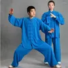 Abbigliamento etnico Uniforme TaiChi Cinese tradizionale a maniche lunghe Wushu Uomo KungFu Suit Uniformi Tai Chi