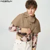 Herrenjacken INCERUN Sommer Frühling Tops Herren Ärmellose Kapuzenmäntel Cape Kurzer Graben Dünne Jacken Mode Männlich Streetwear S-5XL 230613