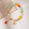 Charm Bracelets Fashion Lily Of The Valley Flower Bamboo For Women Korean Temperament Crystal Beaded Bracelet Girl Party Jewelry