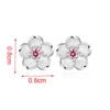 Fleur de cerisier fleurs boucles d'oreilles couleur argent clous d'oreille femmes bijoux fins fête des mères cadeau d'anniversaire R230613