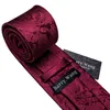 Stropdassen Heren Bruiloft Stropdas Rood Paisley Effen Zijde voor Mannen Gravat Zakdoek Manchetknopen Broche Set Barry.wang Designer Fa-5509 230613