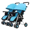 Super Portable Twin barnvagn Portable Folding Portable Sitting and Liging Double barnvagn barnvagn Baby barnvagn Baby