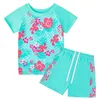 Enfants Sirène Maillot De Bain Filles Fish Scale Maillots De Bain Enfant Plage Solaire Tops Maillot De Bain À Manches Courtes Princesse Chemises Shorts Maillot De Bain Beachwear Vêtements De Bain B788