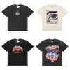 メンズTシャツカエルドリフトストリートウェアハイストリート特大のゆるいグラフィックサマービンテージ印刷ティートップスシャツ男性