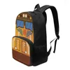 School Bags Cartoon Bus Backpacks For Teenage Black Travel Schoolbags Students Laptop Bag Boys Girls Practical Book Personalized