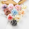 Dried Flowers 10Pcs Artificial Wedding Party Outdoor Garden Home Decor Christmas Wreath Bridal Accessories Silk Pink Rose