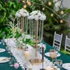 Wedding Party Table Centerpieces Stand Metal Crystal Chain Flower Stand Vase Road Lead for Home Hotel Super Market Decoration D008