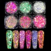 High gloss Nail powder 6colors per set Anti-gloss Diamond nail jewelry Colorful Laser Glitter Nails Powder Dust