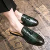 Slippers Italian Men Half Shoes Brand Patent Leather Mens Casual Mules Luxury Loafers Designer Slides Slipper