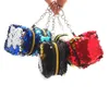 Handväskor kub barnmynt påse ändra färg paljetter mini plånbok kvinnor mode bling handväska paljett nyckelkedja påse liten gåva 230613