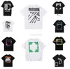 Offes Men's Fashion Designer T Shirts Luxury Cotton Loose T-shirts Casual Summer Short Hides Oil Målning Black Back Print Arrow Women Topps Sport Tshirt Fupb