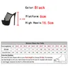 Liyke 2023 New Peep Toe Platform Heels Black Mesh Pantofole Sandali estivi Fashion Slip On Slides Women Mule Party Stripper Shoes