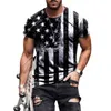 2023 hommes mode T-shirt étoile drapeau impression à manches courtes T-shirt hommes t-shirts marques {catégorie}