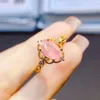 Anelli a grappolo Anello con pietre preziose naturali Argento sterling 925 Primitiva di fidanzamento con opale rosa per le donne