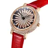 Montres-bracelets Top marque Quartz luxe diamant robe montres femmes mode bracelet en cuir étanche femmes montre