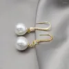 Boucles d'oreilles créoles u-magical Vintage Zircon cubique surdimensionné Imitation perle C forme pour les femmes charmant crochet rond bijoux