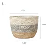 Storage Baskets Handmade Woven Basket Toy Organizer Wicker Rattan Seagrass Laundry Plant Flower Pot For Home Garden SM L 230613