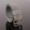 Ceintures Réel Nylon Toile Casual Ceinture Adulte Hommes Alliage Double Anneau Boucle Confort Exquis Jeunesse Mâle Libération Rapide Solide Couleur