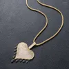 Pendant Necklaces Gold Color Copper Zircon Necklace Heart Shape Represents Pure Love Men And Women Neutral Valentine's Day Gift