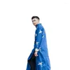 Etniska kläder Ancient Costume Chinese Traditional Tang Suit Male Cheongsam Stand Collar Men's Long Robe Cotton Linen broderad klänning