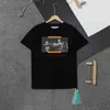 AANBIEDINGEN Mode Klassieke Merk Heren t-shirts Losse Katoenen Mannen Vrouwen Hoge Kwaliteit T-shirt Ontwerpers Korte Mouw Letter Olieverf Tees Zwart RW27