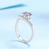 Cluster Ringe 1ct Moissanit Ring für Frauen 925 Sterling Silber Mossanit Diamant Luxus Engagement Modeschmuck