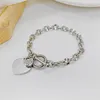 New Heart-shaped Bracelet S925 Sterling Silver 3 Colors Womens Bracelet Fashion Buckle Pendant Rose Bright Love Bracelet