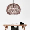 Luminárias pendentes Bamboo Rattan Luster Lights Lâmpada trançada Esférica criativa Sala de estar Iluminação industrial quarto