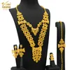 Set di gioielli da sposa ANIID Dubai Indian 24k Placcato oro Set di gioielli per collana da donna Collana da sposa etiope nigeriana Regali di gioielli 230613