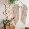Садовые украшения Крылья ангела тканый хлопок ручной работы настенный домашний декор Детская комната Декор Декор