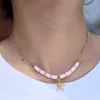 Choker Natural Shell Heart Star Fashion Gold Color Rostfritt stålkedja Tarnish Free Necklace For Women Summer Jewelry