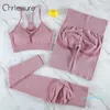 Yoga outfit Chrleisure 234 Piece Gym Set Women Seamless Sportswear Outfits Workout Fitness Shorts för kvinnliga sportbegångar