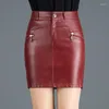 Kjolar sexiga pu läder hög midja blyerts kjol svart mini y2k streetwear kvinnliga bodycon stretchy shorts