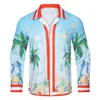 Designer Cloud Blue Hawaiiaanse stijl Heren met korte mouwen Shirt Plus maat Casual kraagknop Loose Beach M-3XL DFF13