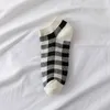 Damensocken, Retro, klassische Mode, Schwarz und Weiß, Boot, Sommer, dünn, sportlich, atmungsaktiv, schweißabsorbierend, College-Mädchen-Baumwolle