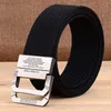 Ceintures Réel Nylon Toile Casual Ceinture Adulte Hommes Alliage Double Anneau Boucle Confort Exquis Jeunesse Mâle Libération Rapide Solide Couleur