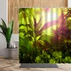 Gordijnen Groen Jungle Douchegordijn Zomer Bos Boom Badkamer Bad Decoratie Home Decor Natuurlijk Landschap 3D Woonkamer Gordijnen Set