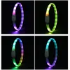 Hundhalsar Leases RGB Discolor Glowing Collar For Dogs Large Medium USB Laddningsbar hundkrage Lysslys Light Night Safety Pet Accessories 230612