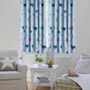 Curtain 1 Panel Blue Love Heart Pattern Window Bathroom Shower Eyelet Blackout