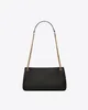 Cross body bag for women's weekend bag made of genuine leather material, metal chain, black bag