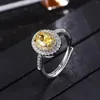 Cluster Rings Online Celebrity Live Froadcast Product Oval Imation Topaz Full Diamond Open Ring Женщина