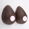 乳房形式シリコン人工ブラックブラウン偽のフォーム術後クロスドレッサー用Eカップ1ペア乳房胸D40 230613