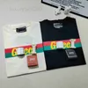 T-shirts masculinas designer 2023 primavera nova carta listras coloridas estampado puro algodão manga curta t-shirt ins 4o2w