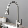 Wastafel Kranen Zwarte Keuken Kraan Koud Water Mixer Kraan Kraan Sproeier Stream Rotatie Sink Tapware Wassen Voor Keuken Trek 230612