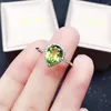 Cluster Ringen Natuurlijke Echte Groene Peridot Drop Stijl Ring 7 9mm 1.3ct Edelsteen 925 Sterling Zilveren Fijne Sieraden vrouwen X219302