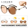 Sonnenbrille LIOUMO Marke Frauen Polarisierte Sonnenbrille Pochromic Design Großen Rahmen Elegante Dame Sonnenbrille Chameleon UV400 lunette de soleil 230612