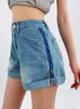 Women's Jeans Jyate Summer Fashion High Waist Curling Denim Shorts Women Thin Section Girl Loose Pants Street Style Three-point