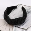 Hair Clips Japanese And Korean Classic Solid Color Raffia Black Band Fashion Simple Cross Braided Wild Women Accessories